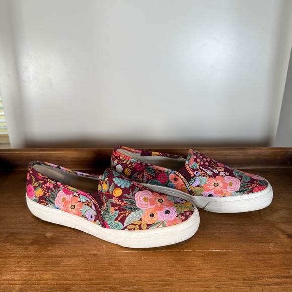 KEDS x Rifle Paper Co. - Double Decker Garden Party Slip-on Shoes Size 7.5 - Picture 1 of 4